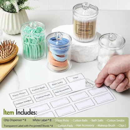 AOZITA 8 Pack Acrylic Qtip Holder Dispenser - Image 2