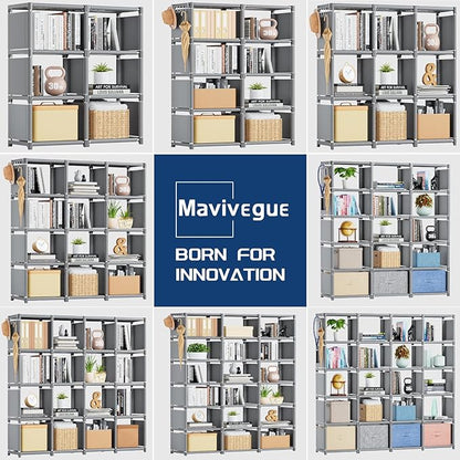 Mavivegue Bookshelf, 18 Cube Storage Organizer, Extra Large Book Organizer - Image 6