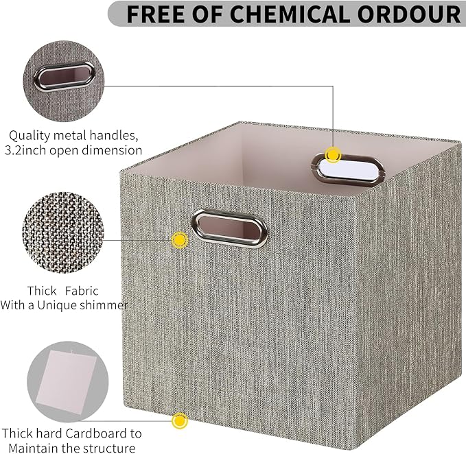 Posprica Storage Bins, 11×11 Foldable Storage Cubes Boxes Container Closet - Image 5