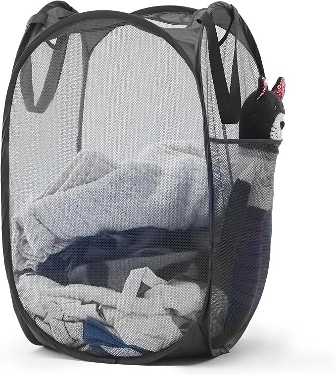 TECHMILLY Upgraded 105L Collapsible Mesh Pop Up Laundry Hamper by TECHMILLY