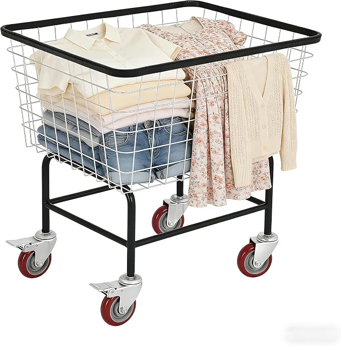 Large Rolling Laundry Cart - Image 2