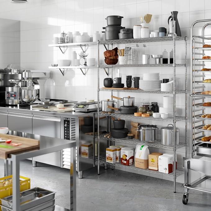 14" Deep x 48" Wide x 74" Height Wire Shelving Kit | 6-Tier | NSF Commercial - Image 5