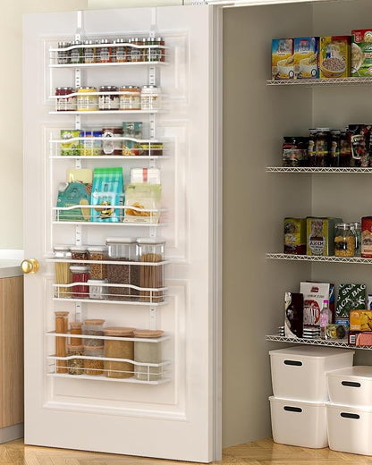 Moforoco White 6-Tier Over Door Pantry Organizer, Pantry Organization Storage - Image 7