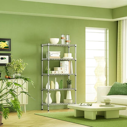 IZEUK 5-Tier Chrome Metal Storage Shelves, Heavy Duty Wire Shelving Unit - Image 7