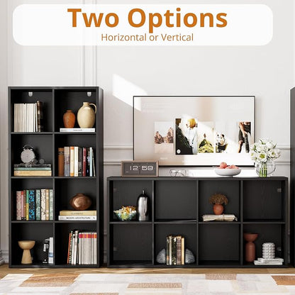 IRONCK Bookshelf, 8-Cube Storage Cube Shelf Organizer, Extra Thick Frame - Image 5