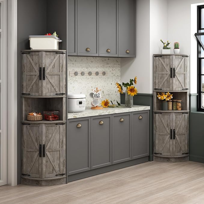 Vabches 64.8" Tall Farmhouse Corner Cabinet - Image 7