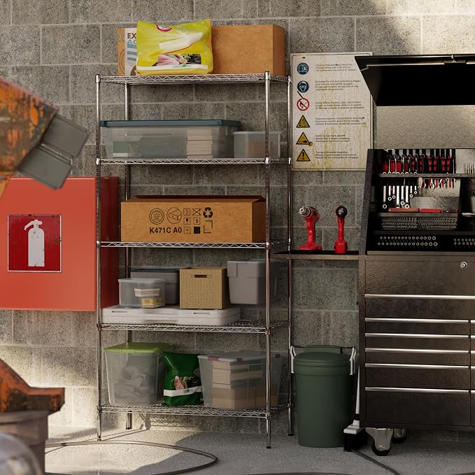 21" Deep x 42" Wide x 86" Height Wire Shelving Kit | 5-Tier | NSF Commercial - Image 2