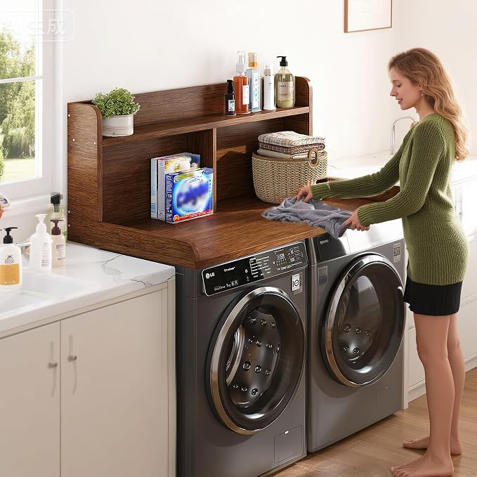 2-Tier Washer Dryer Countertop, 18.5" Raised Height Laundry Countertop - Image 4