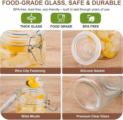25oz Airtight Glass Jars with Lids, Beans & Spices - Image 4
