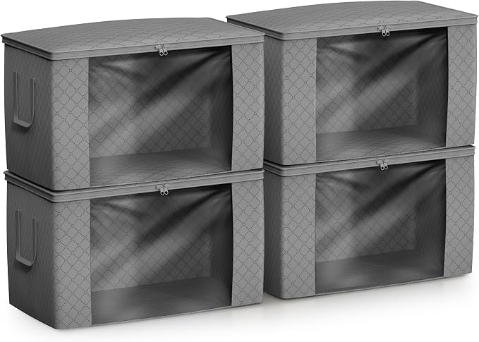 Sorbus Foldable Storage Bag Organizers, Large Clear Window & Carry Handles - Image 7