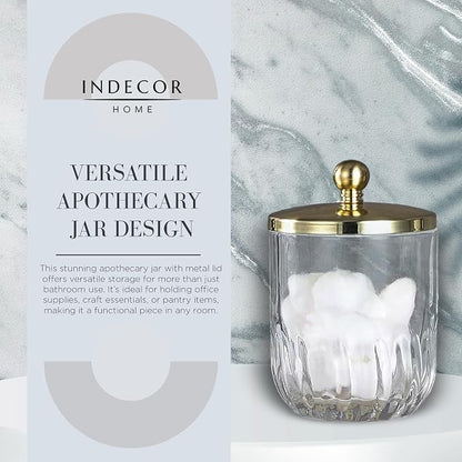 Glass Jar with Metal Lid for Bathroom Organization, Q Tips, and Small - Image 3