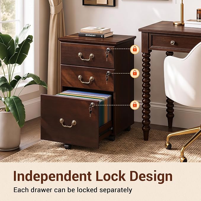 DEVAISE 3 Drawer File Cabinet - Image 8