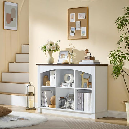 White Bookshelf, 6-Cube Bookcase and Kids Bookshelf, Wooden Storage Cabinet - Image 8