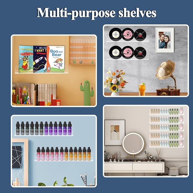 Nail Polish Shelf Wall 15 Inch Acrylic Clear Rack Sunglass Organizer - Image 6