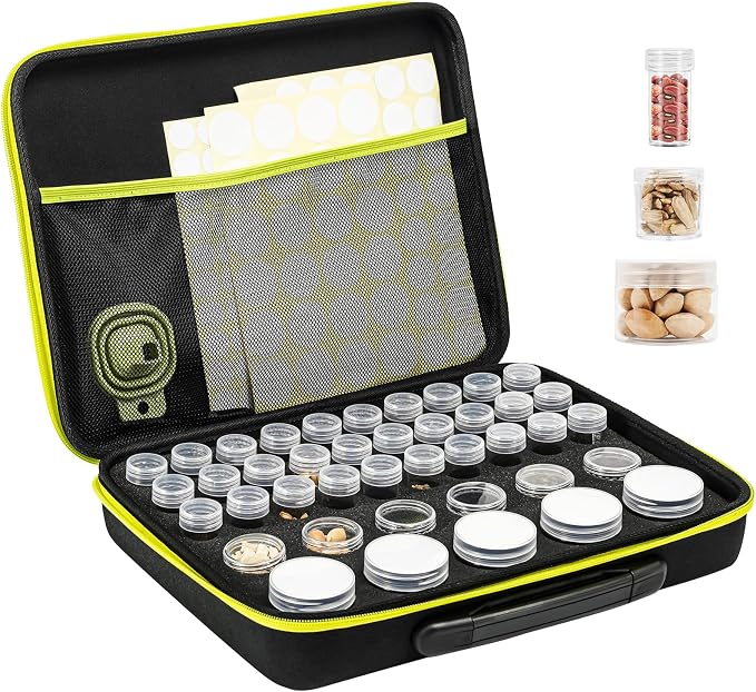ProCase 41 Slots Seed Storage Organizer Sorter Box, Sturdy Seed Bank Saving Kit by ProCase