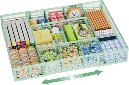 Marbrasse Expandable Desk Drawer Organizer, Mesh Drawer Organizer Tray by Marbrasse