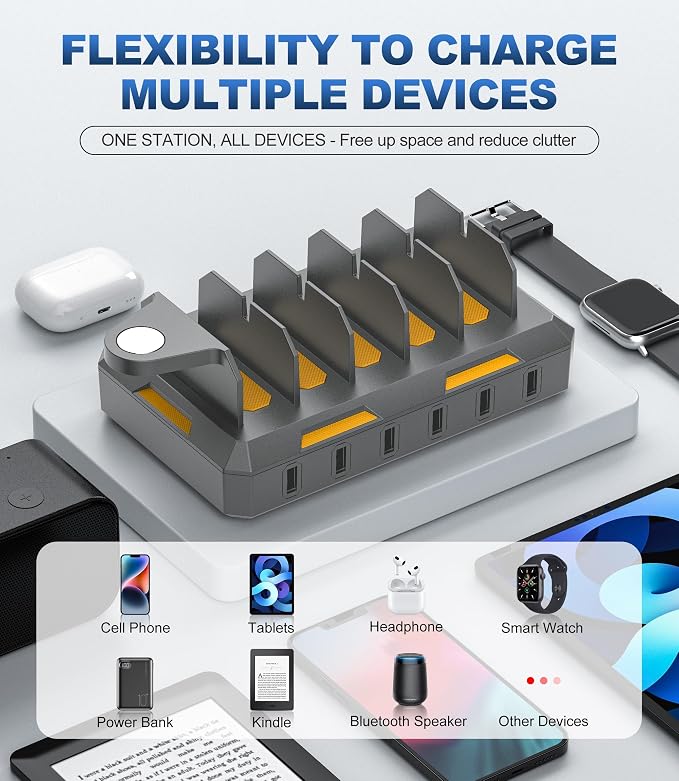 Charging Station for Multiple Devices, Honcila 50W Multiple Charger Station - Image 3