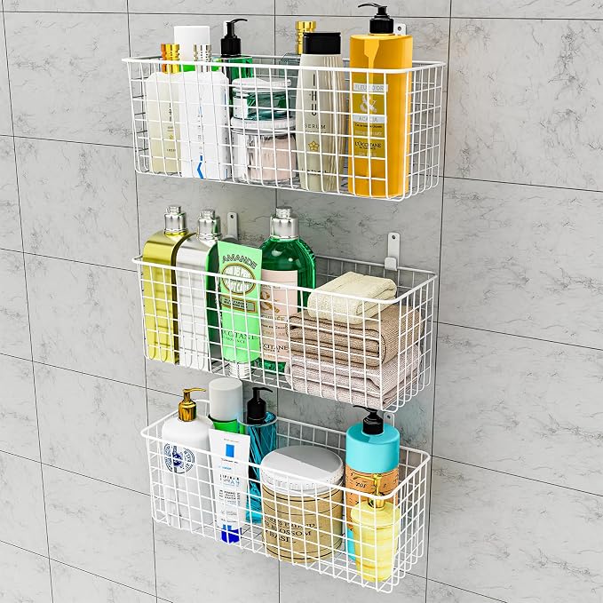 Joben Oligey 3 Set Hanging Wall Wire Baskets, Farmhouse Food Storage Kitchen - Image 4