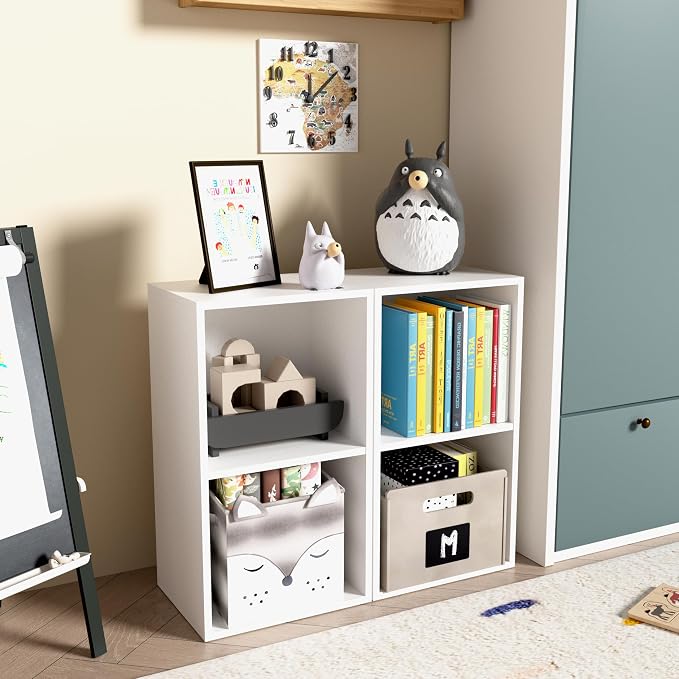 Wooden 2 Cube Storage Organizer, 2 Tier Storage Cubes Storage Display Cubby - Image 7