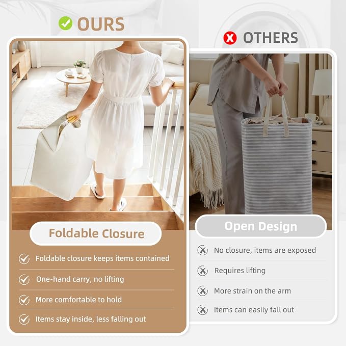 STORAGE MANIAC 1-Pack Large Laundry Hamper, 100L Collapsible Laundry Basket - Image 3
