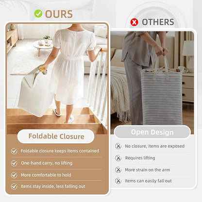 STORAGE MANIAC 2-Pack Large Laundry Hamper, 100L Collapsible Laundry Basket - Image 3