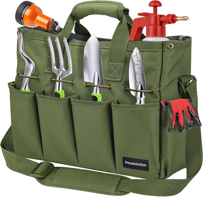 Housolution Garden Tote Bag, 900D Standable Gardening Tool Bag, Garden Tote by Housolution