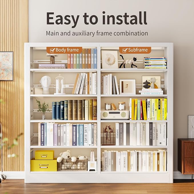 5-Tier Bookcase and Bookshelf, Freestanding Bookshelves - Image 3