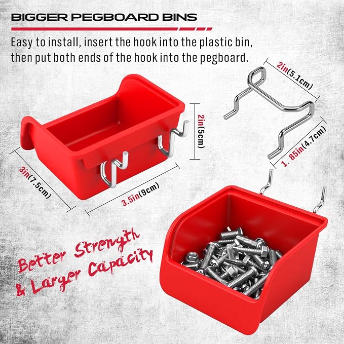 Ultimate 121-Piece Pegboard Hooks Set, Pegboard Accessories - Image 5