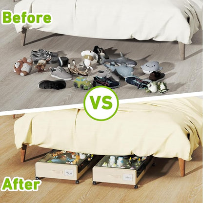 Tututry Under Bed Storage with Wheels, XXL 60L Under the Bed Storage Bins - Image 6