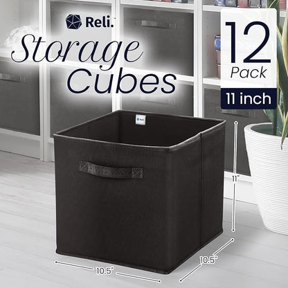 Reli. 11 Inch Cube Storage Bins | Cube Organizer Bins | 11x11 Fabric Storage - Image 2