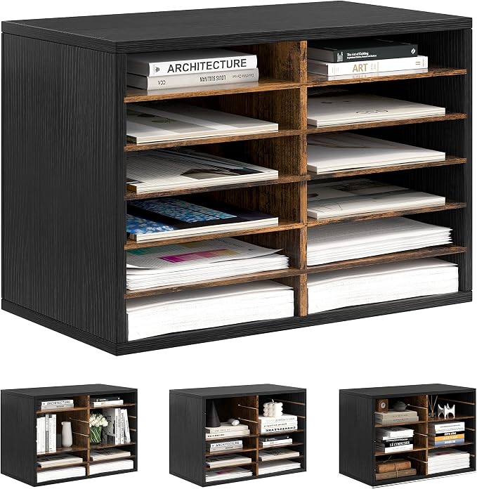 Literature Organizer 12 Slots Wooden Mailboxes by AlpeirDirect