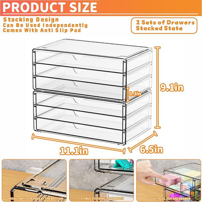 2 Pack Acrylic Storage Drawers - Image 3