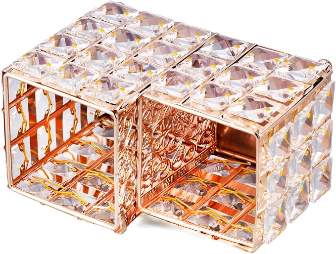 K COOL Crystal Makeup Brush Holder 2 Slot Hexagon Cosmetics Brush Eyeliner - Image 5
