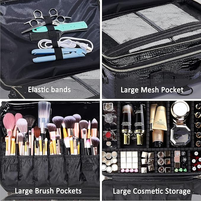 JOURMON Travel Makeup Train Case, Large Capacity Cosmetic Bags - Image 5