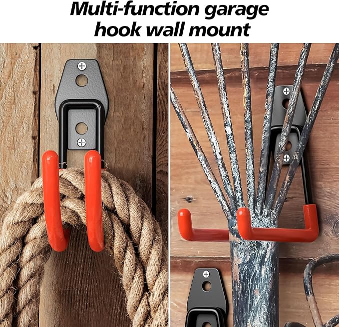 40 Pack Heavy Duty Garage Hooks, Solid Steel Wall Mount Hangers, - Image 6