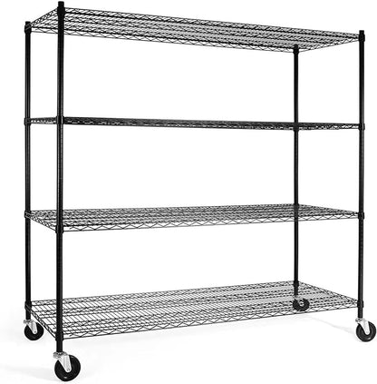 CAPHAUS 4-Tier Commercial Grade Heavy Duty Adjustable Height Wire Shelving by CAPHAUS