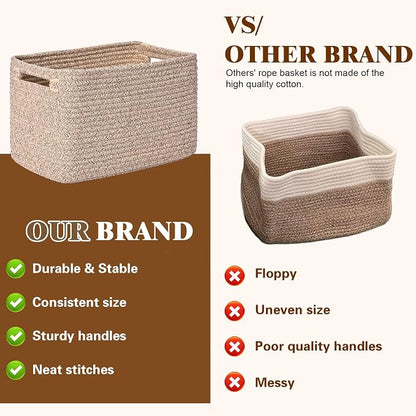 Storage Baskets for Organizing, 4 Pack Storage Baskets for Shelves, Woven - Image 4
