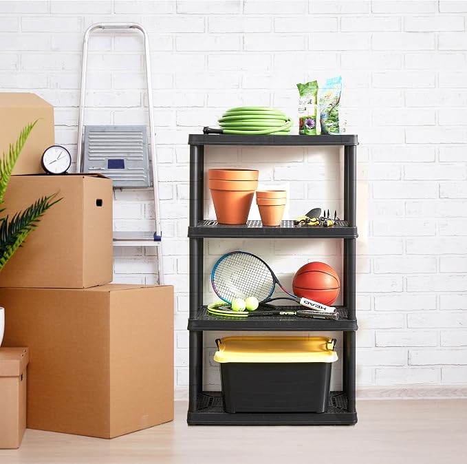 Gracious Living 4 Shelf Fixed Height Solid Light Duty Storage Unit 12 x 24 x 48 - Image 5