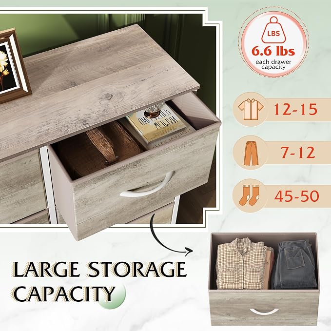 WLIVE Fabric Dresser for Bedroom, Tall Dresser - Image 5