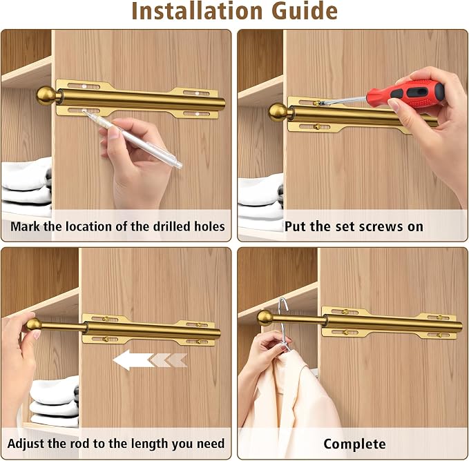 Valet Rod for Closet Pull Out, Standard Retractable closet rod organization rack - Image 7