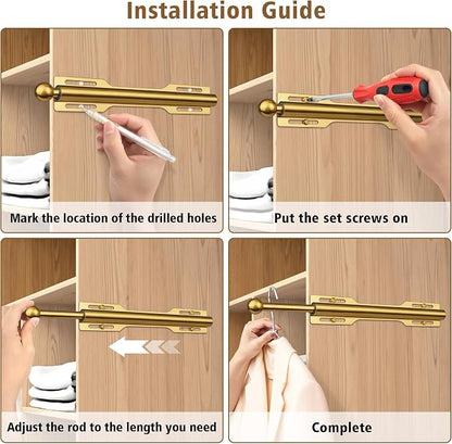 Valet Rod for Closet Pull Out, Standard Retractable closet rod organization rack - Image 7