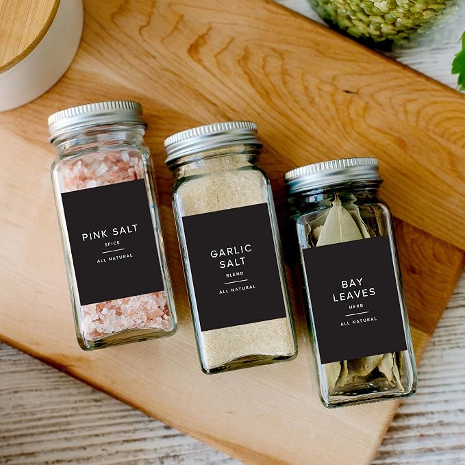 230 Black Spice Labels by ThreeKin | Waterproof & Oil-Resistant Pre-Printed - Image 6