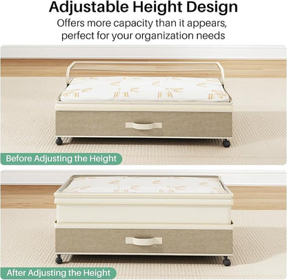 Kitstorack 4 Pack Height-adjustable Under Bed Storage - Image 3