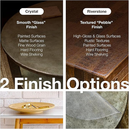 Clear Table Protector, USA Made, 22 x 54 Inch, 2mm Thick Pebble Textured Vinyl - Image 3