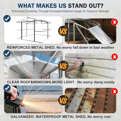 10x16 FT Metal Outdoor Storage Shed - Image 8