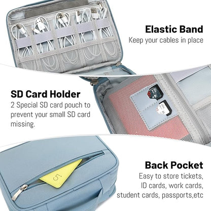 Lanola Electronic Organizer, Travel Cable Organizer Bag Pouch Electronic - Image 7