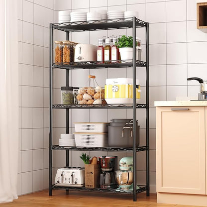HOMEFORT 5-Tier Wire Shelving Unit, Extra Wide Metal Storage Rack, Free - Image 2