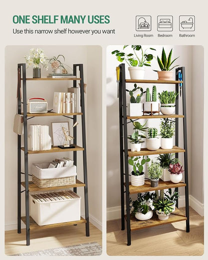 Hzuaneri Ladder Shelf, Freestanding Corner Storage Shelf | Bookcase - Image 4