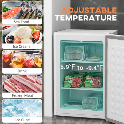 HOMCOM Mini Freezer Countertop, 3 Cu.Ft Compact Upright Freezer - Image 4