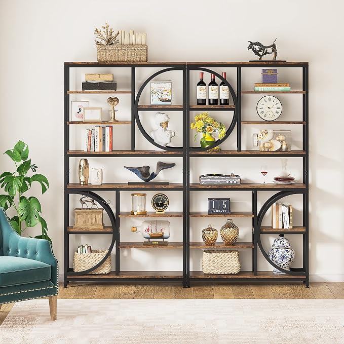 Tribesigns Bookshelf, Industrial 8-Tier Etagere Bookcases, 77-Inch Tall Book - Image 3
